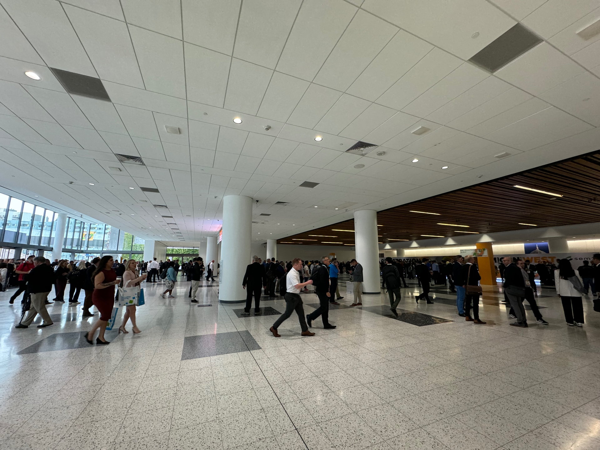 Large lobby crowd inside SEMICON West 2024 venue in San Francisco
