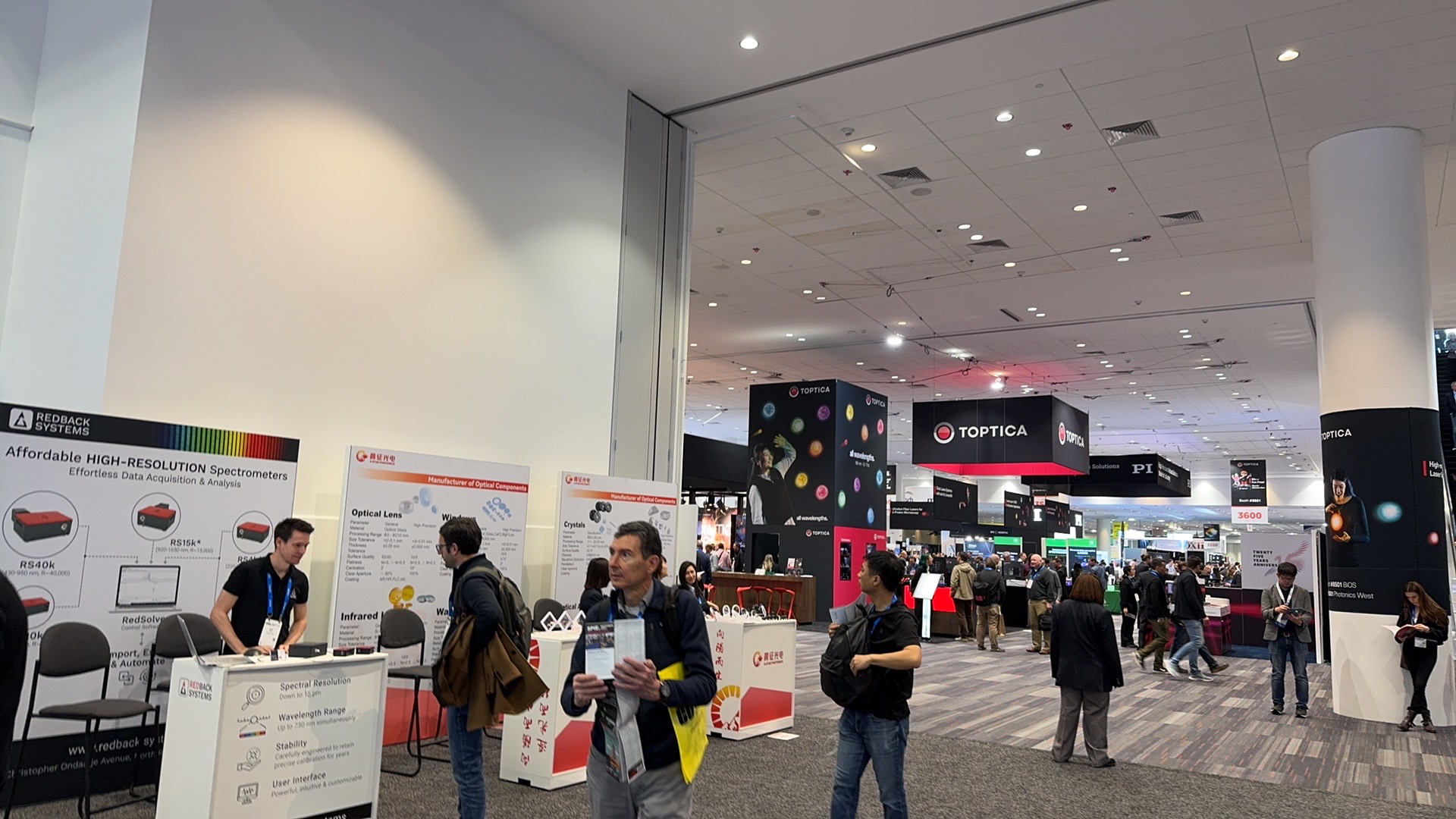 Optics and photonics suppliers on the SPIE Photonics West show floor