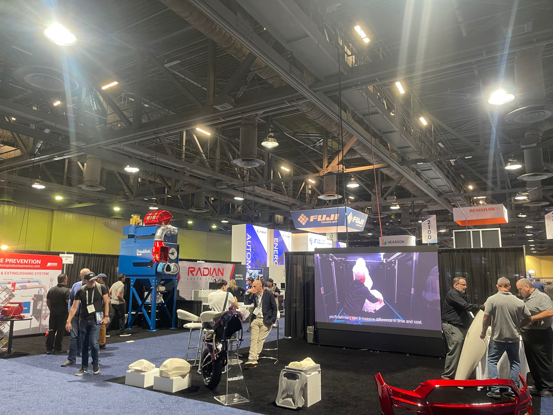 Wide view of the WESTEC show floor with industrial equipment displays