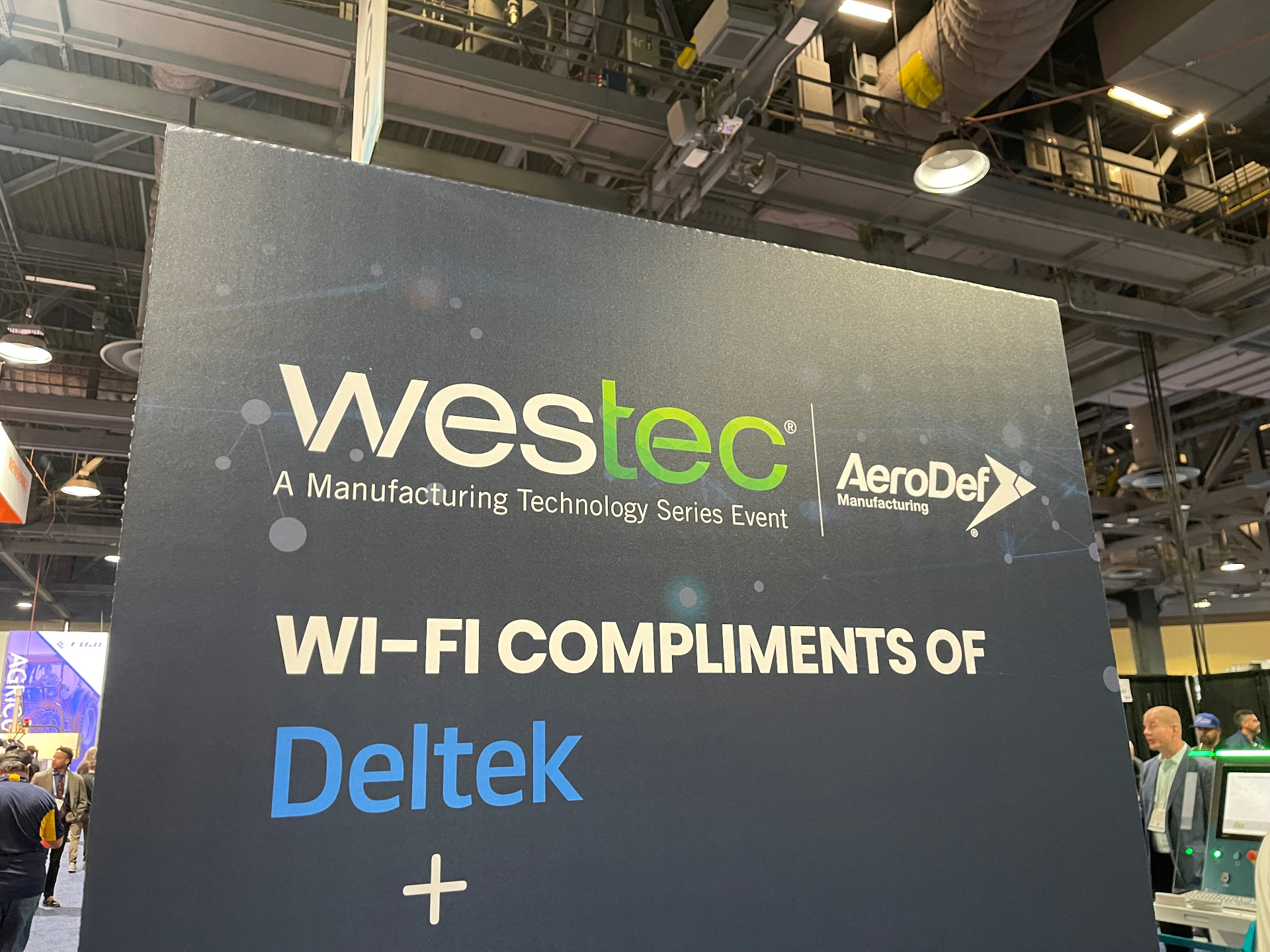 WESTEC and AeroDef Manufacturing event signage on the show floor